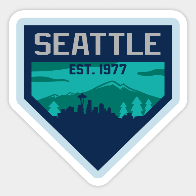 Seattle Home Plate Skyline Sticker by CasualGraphic